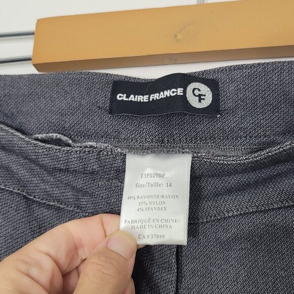 Claire France Women's Black Gary Zipper Pockets Mid Rise Cropped Dress Pant 14 - Picture 7 of 12